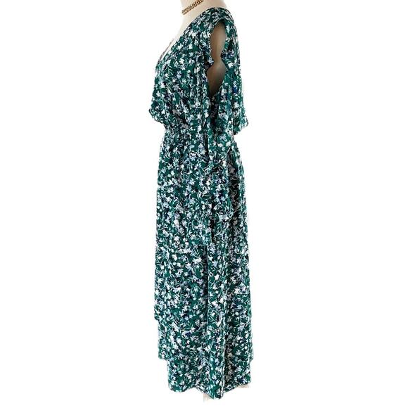 MISA Los Angeles Floral Ruffle Open Sleeve Tiered Maxi Dress green size medium M - Picture 4 of 8